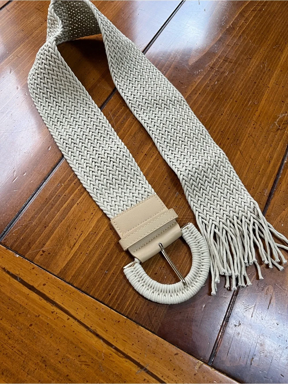 Boho Wide Braided Woven Fringed Waist Belt OS EUC